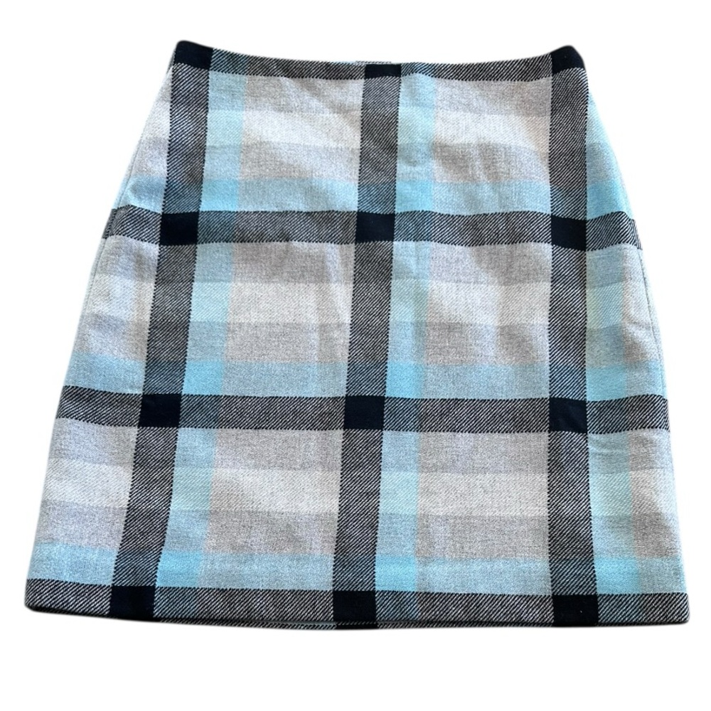 Talbots Wool Blend Plaid Skirt Petite 2 Windowpane Check A Line Preppy Office